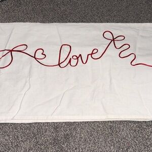 Threshold Love Heart Bow Cream Table Runner 72”x14” NEW